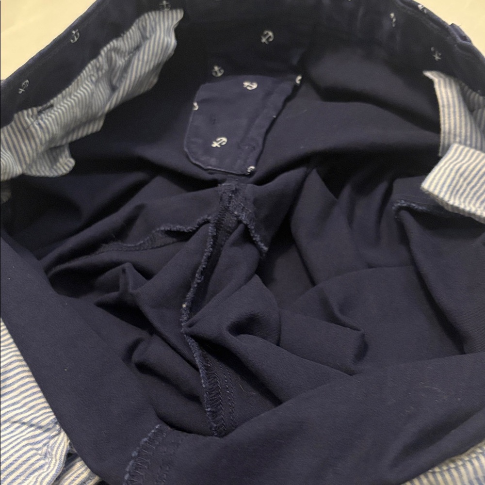Tommy Hilfiger Dark Blue Anchor Chino Cuffed Pants SZ 12 casual cotton nautical - Picture 11 of 12